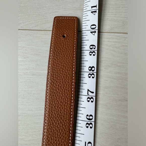 Hermès Reversible Togo Leather Strap Belt Black / Tan 95 cm - Picture 12 of 14